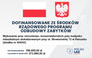 Miniaturka artykułu Wykonanie prac remontowo-konserwatorskich przy budynku mieszkalnym zlokalizowanym w Hanusku