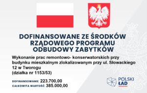 Miniaturka artykułu Wykonaniem prac remontowo- konserwatorskich przy budynku mieszkalnym w Tworogu